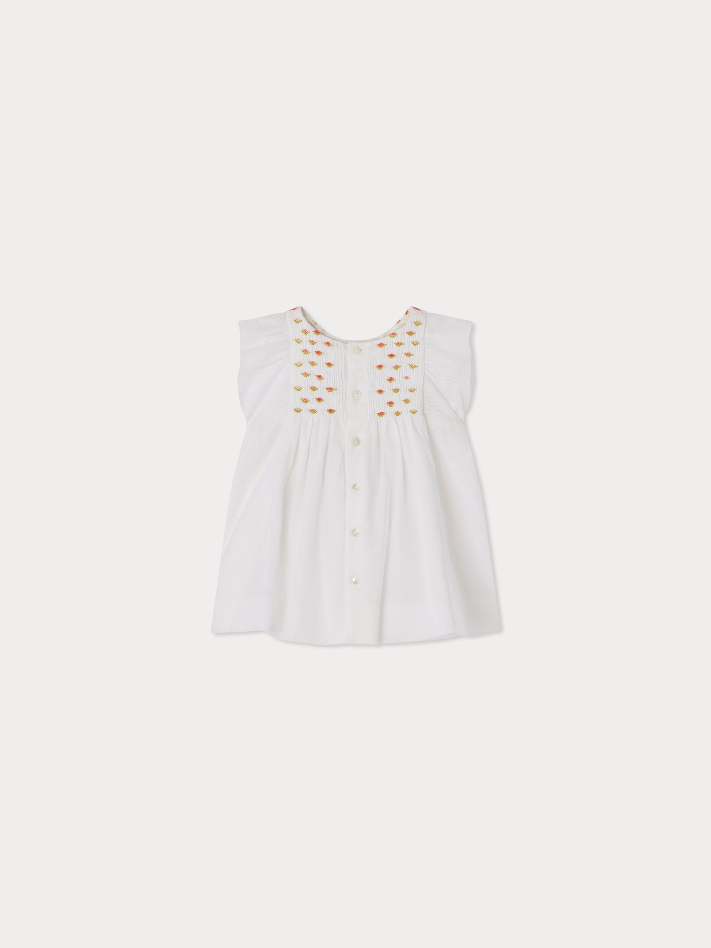 Cadelili dress in smocked tulle with bloomer