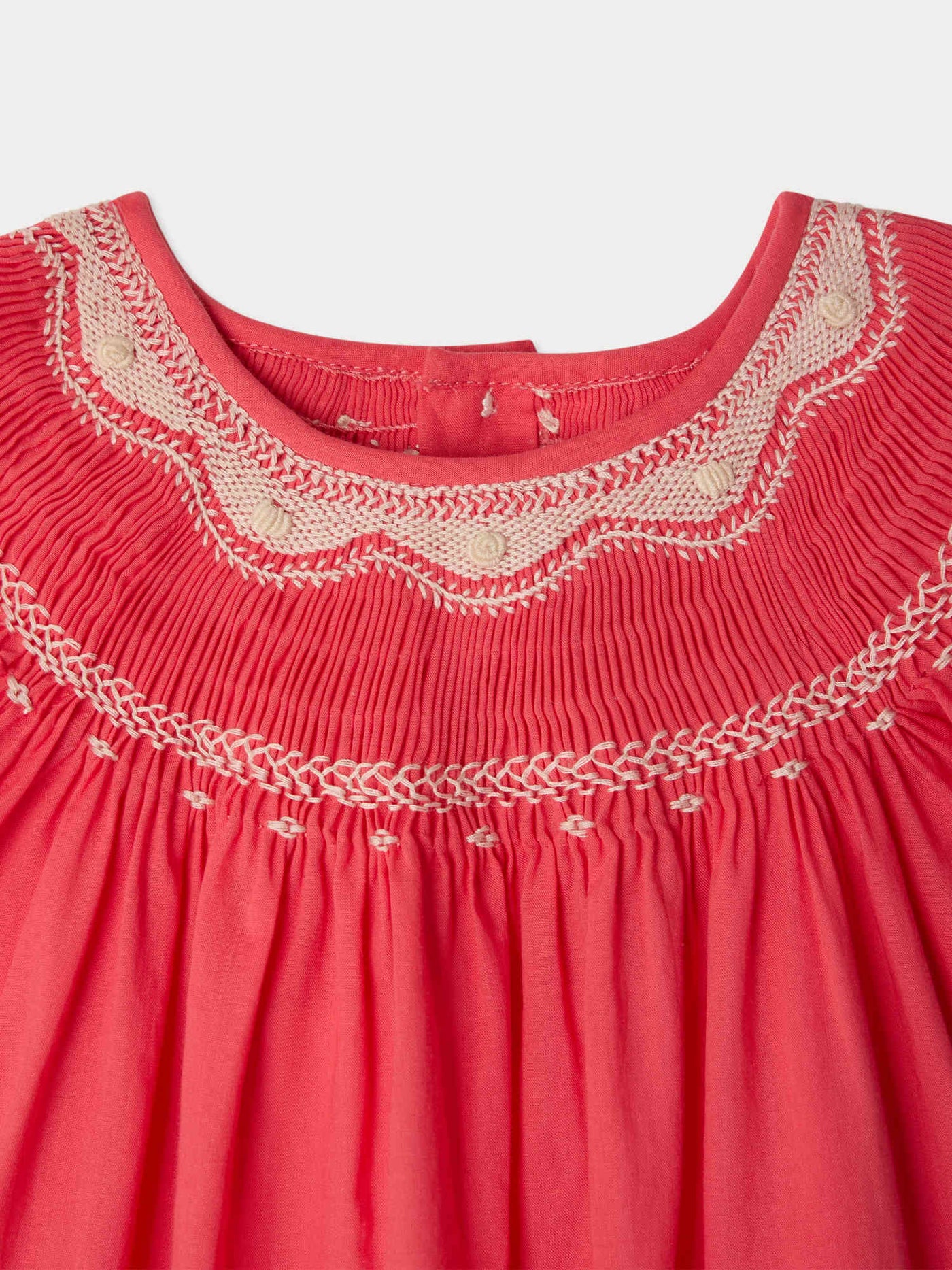 Erin smocked and embroidered dress with bloomer