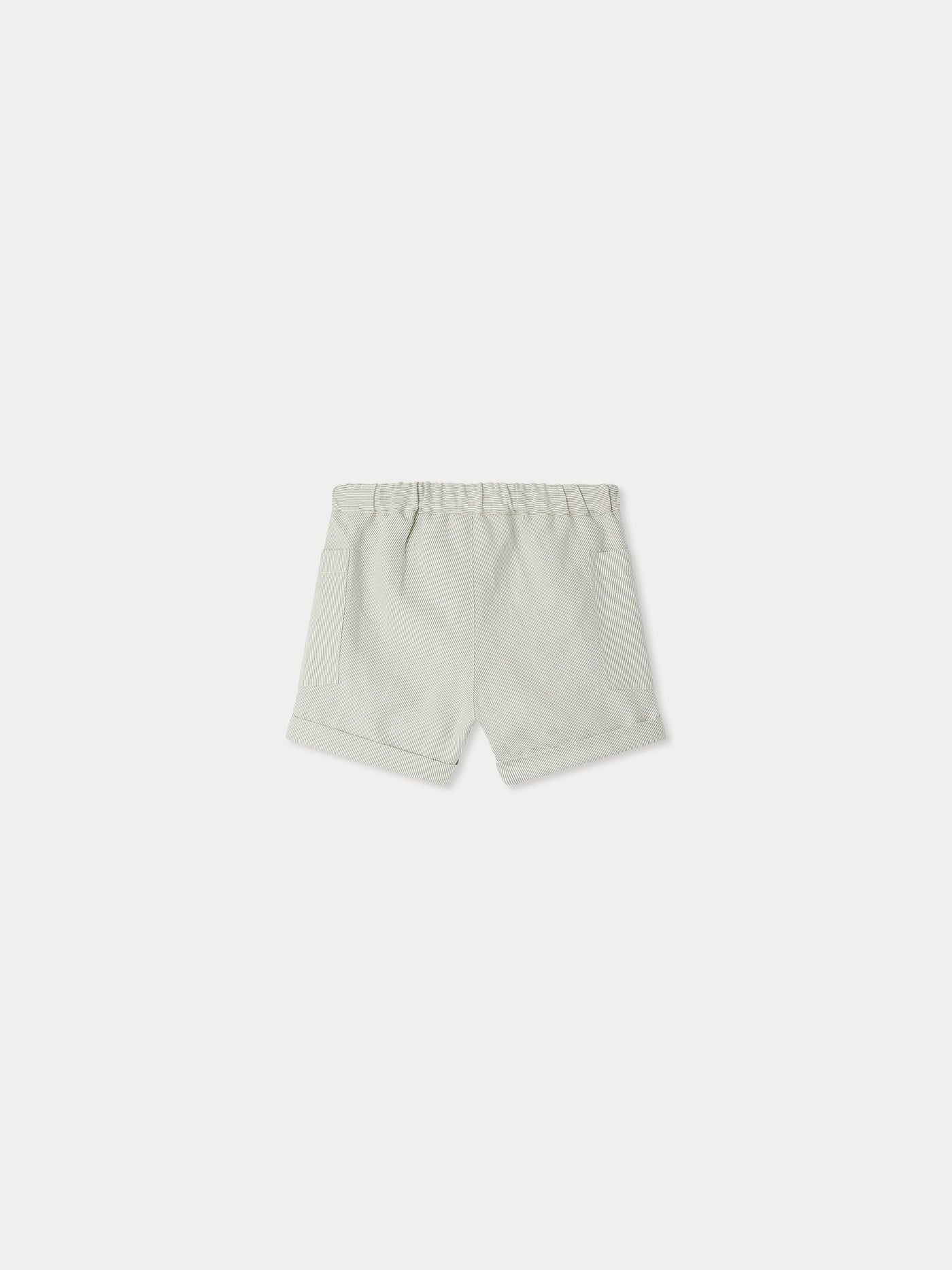 Nateo linen shorts with fine stripes