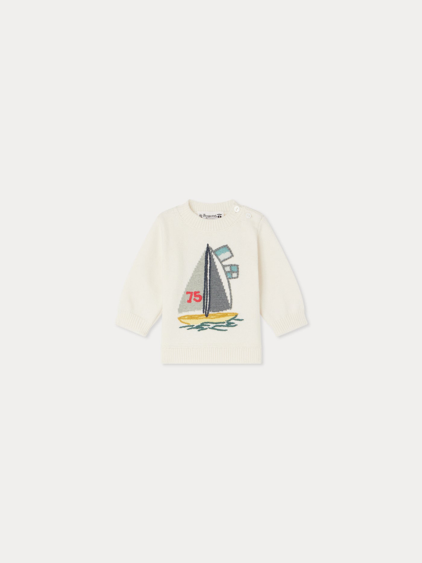 Almire Kaschmirpullover mit Regatta-Stickerei