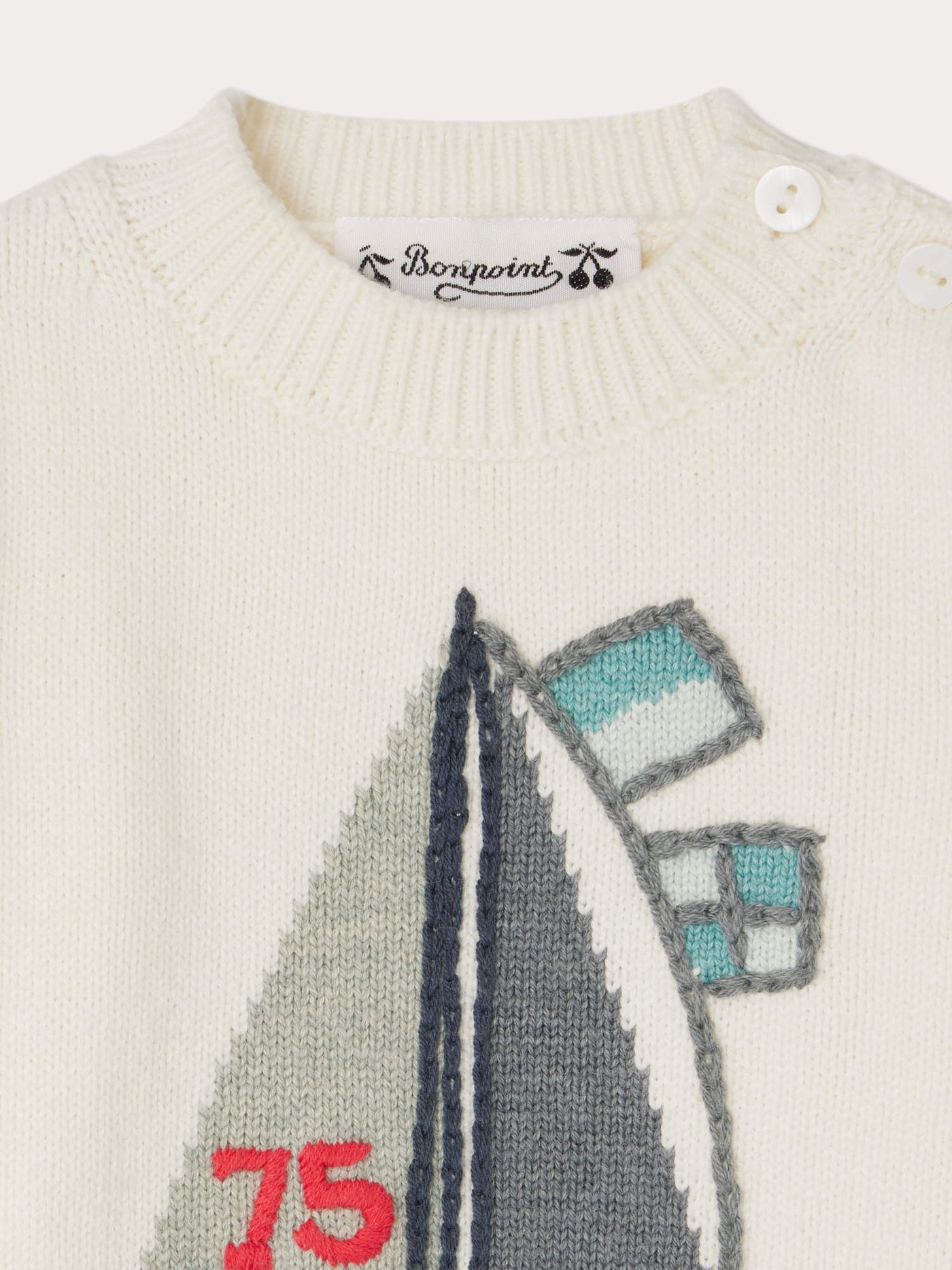 Almire Kaschmirpullover mit Regatta-Stickerei