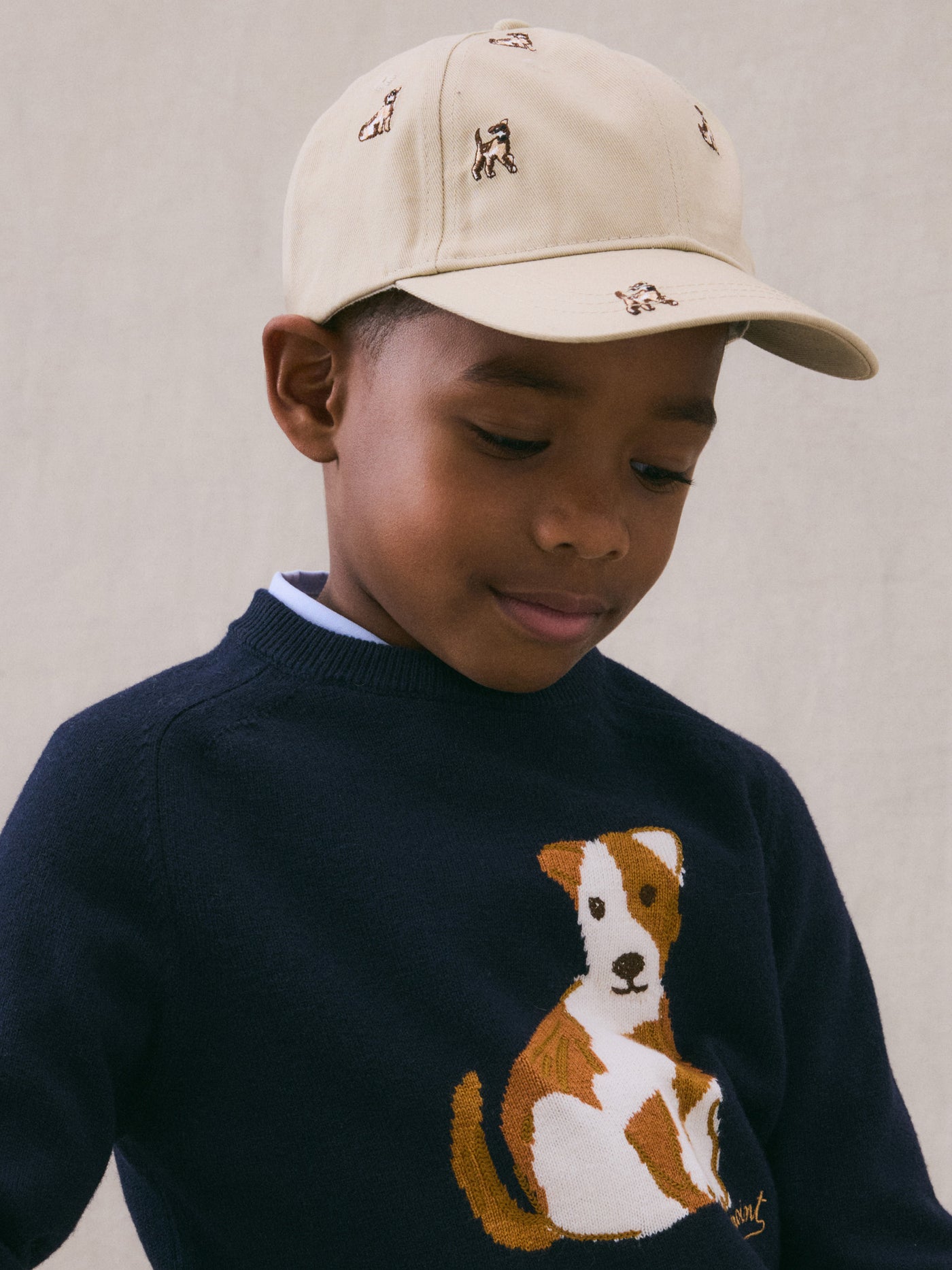 Arnold cap with dog patterns