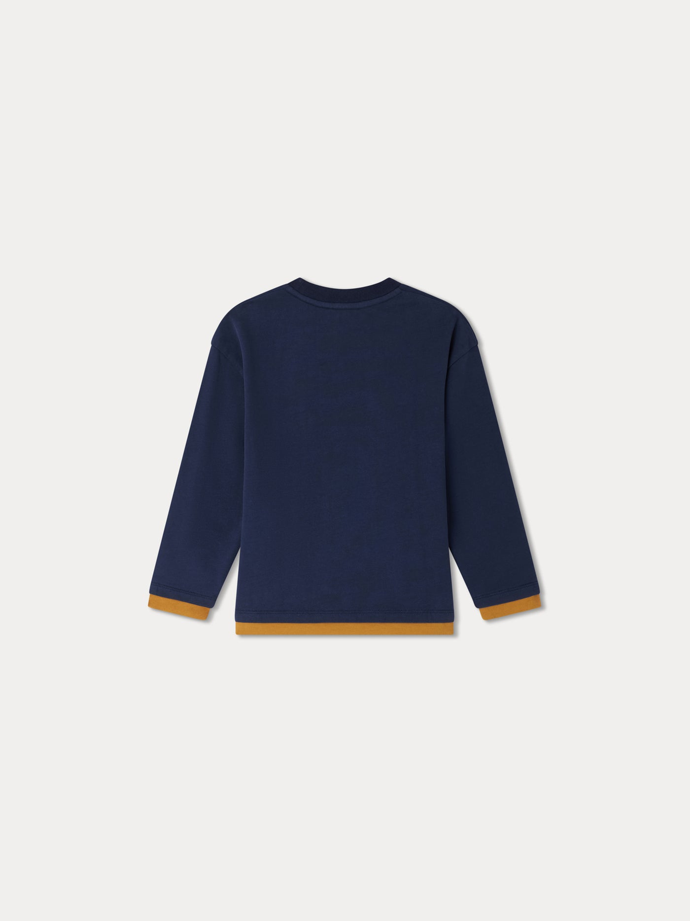 Marineblaues Bartholomé-T-Shirt mit Automuster