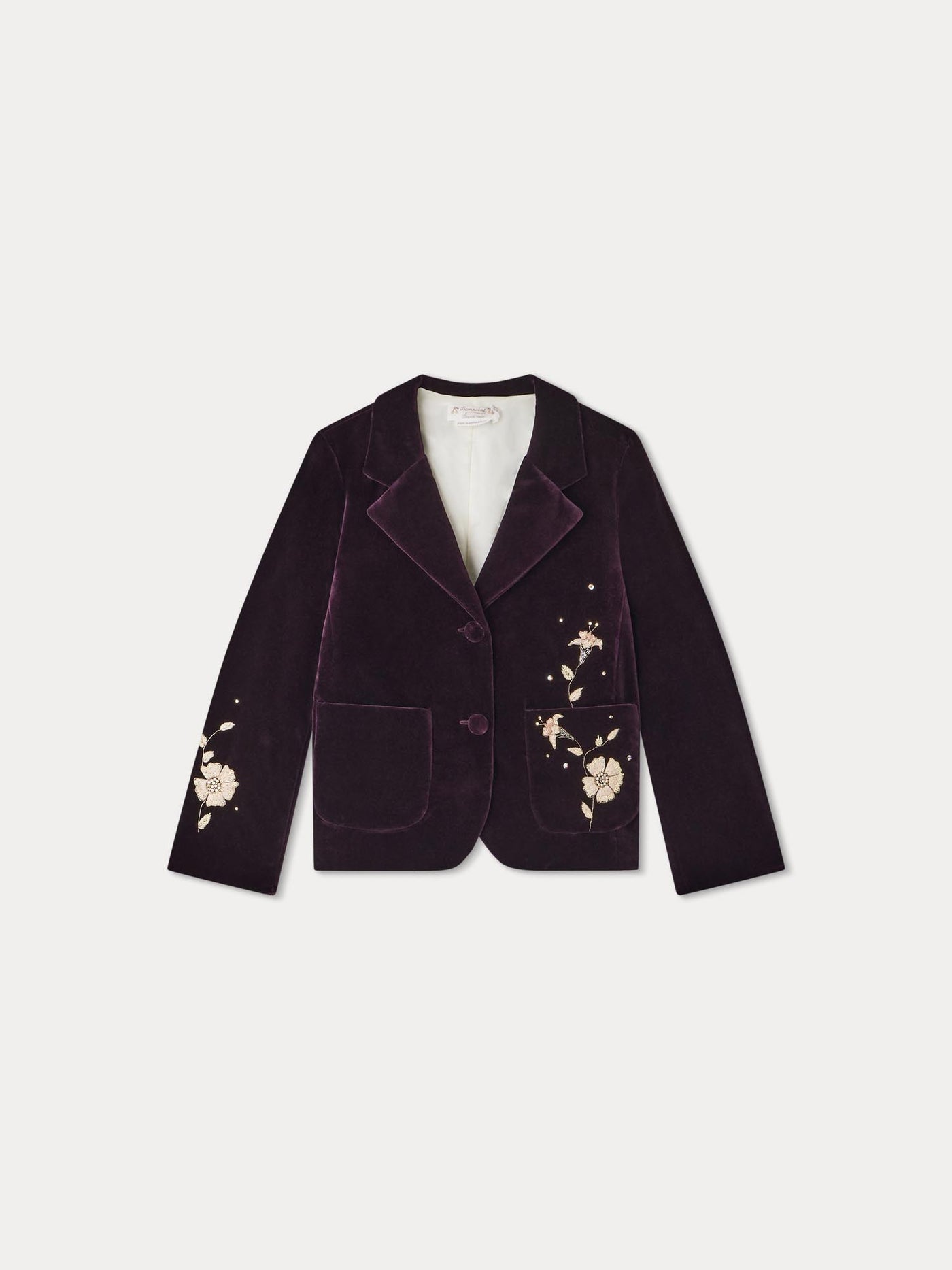 Gyllian Aubergine-Jacke aus glattem Samt