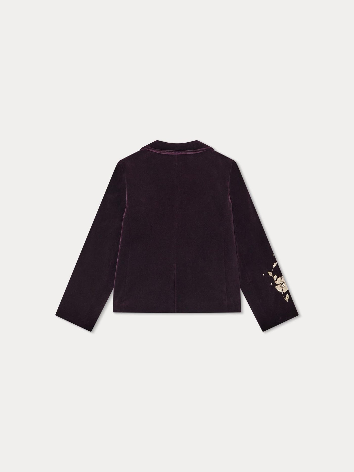 Gyllian Aubergine-Jacke aus glattem Samt