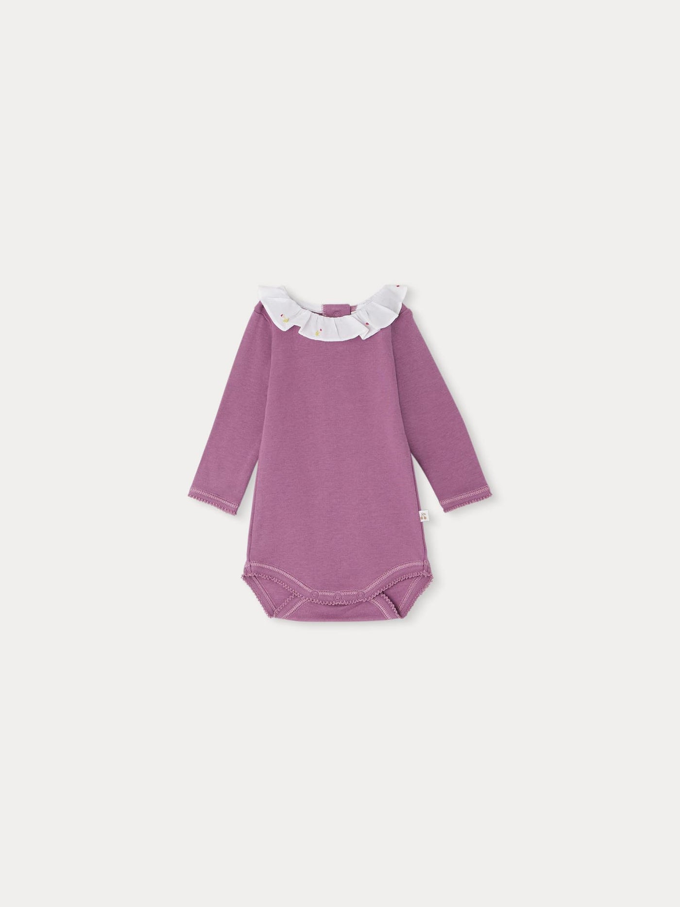 Juni-Body mit rosa Stickerei