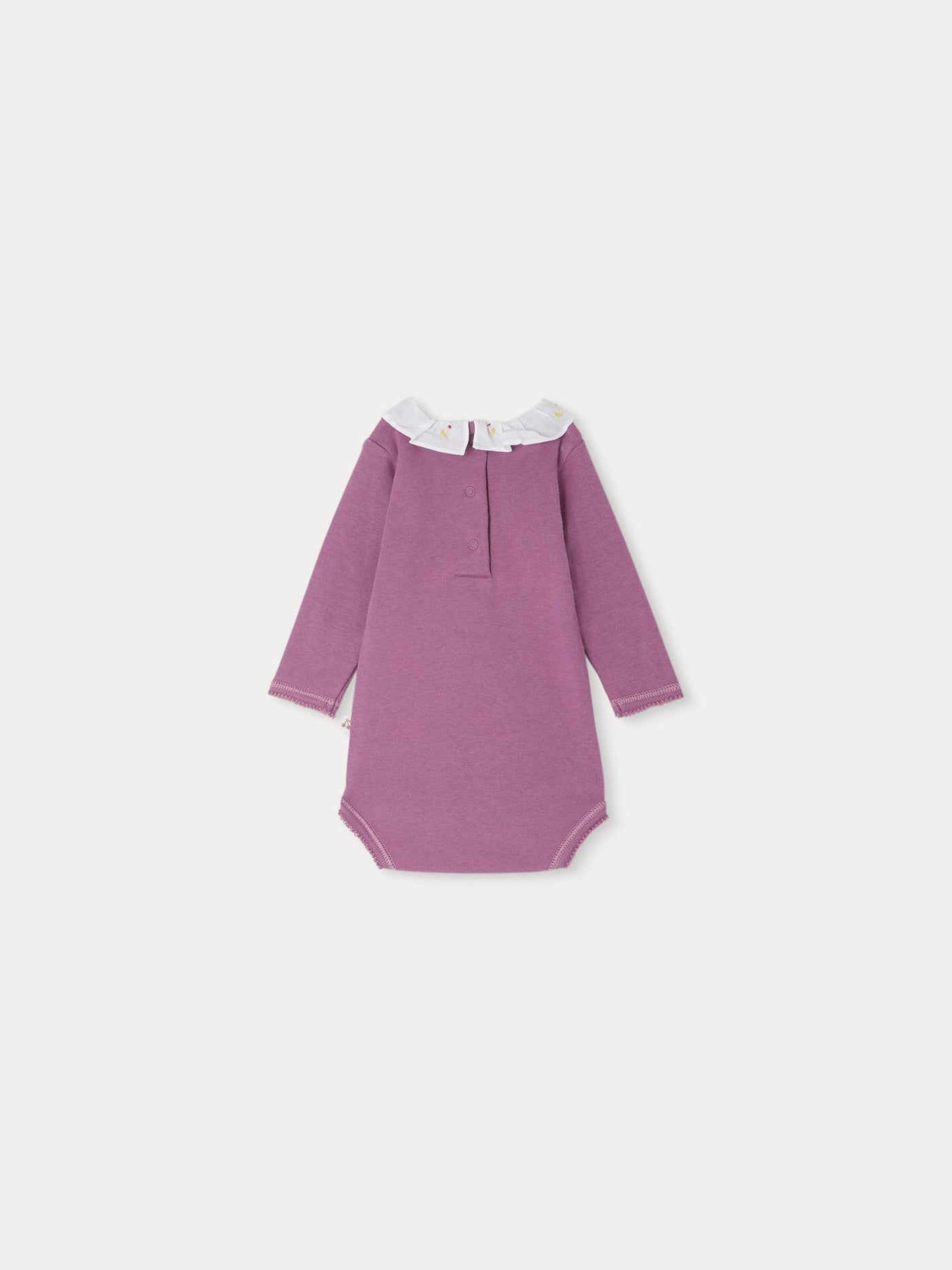Juni-Body mit rosa Stickerei