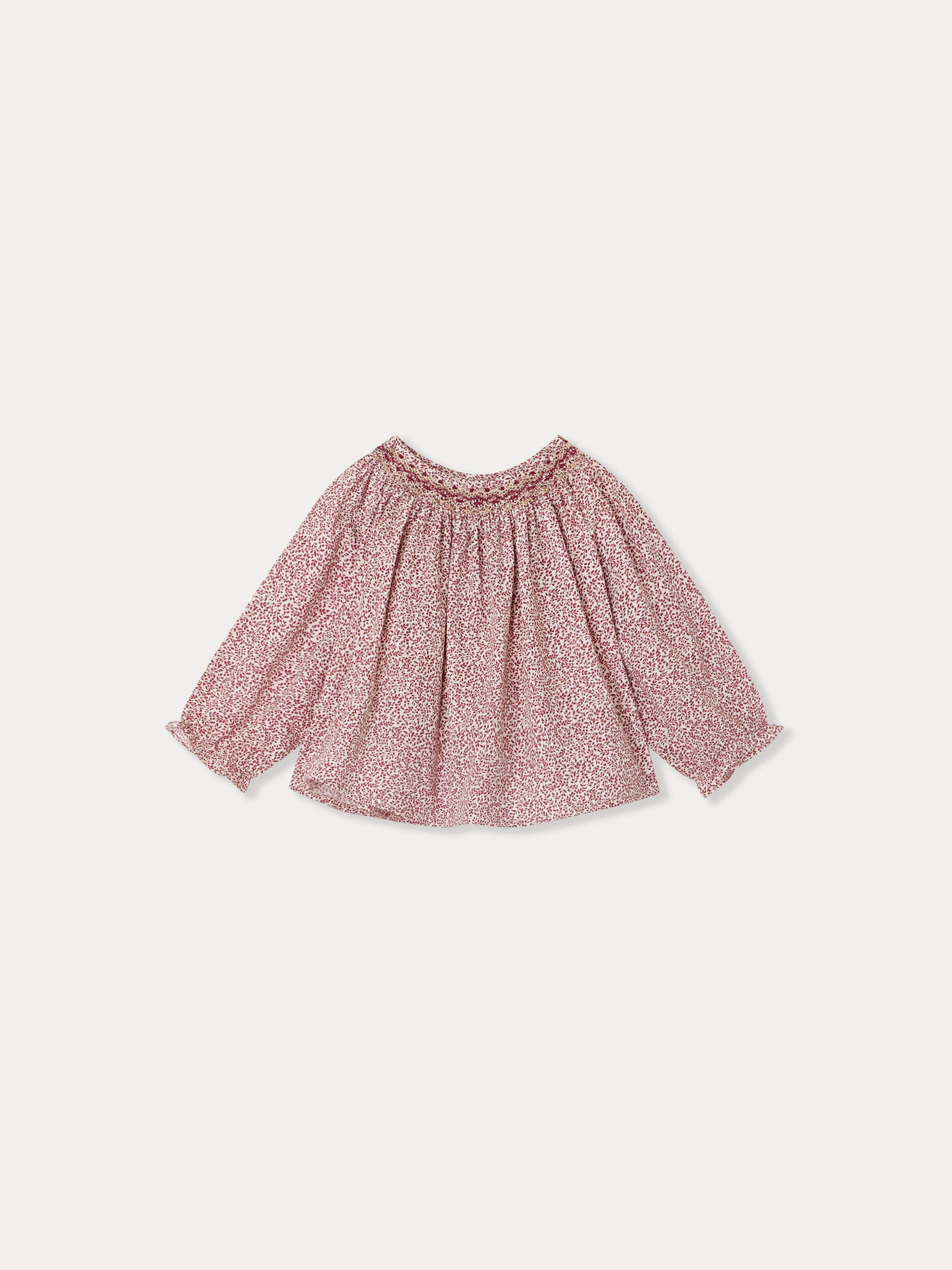 Griotte Smocked Blouse ruby