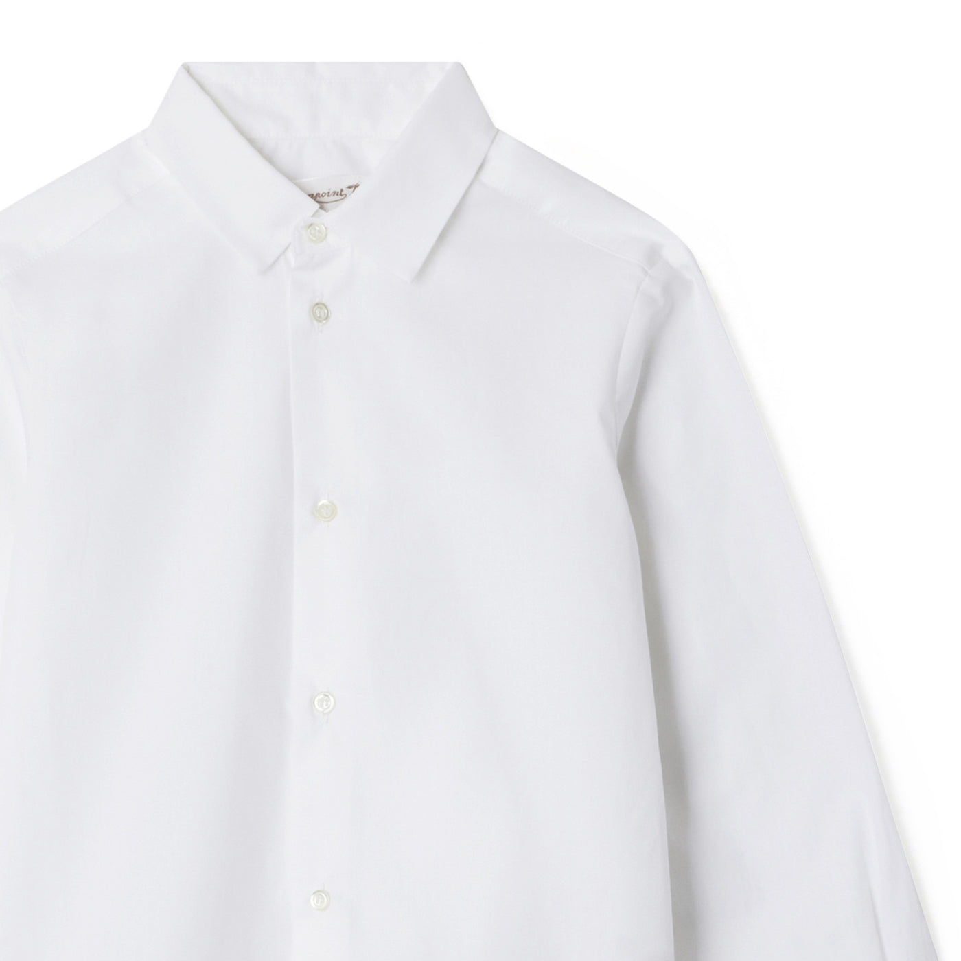 Organic Cotton Poplin Shirt for Boys white