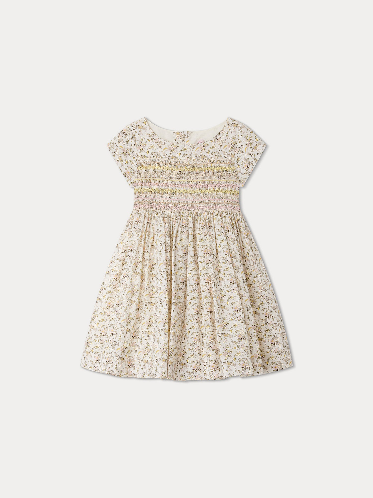 Duchesse Smocked Dress natural white • Bonpoint