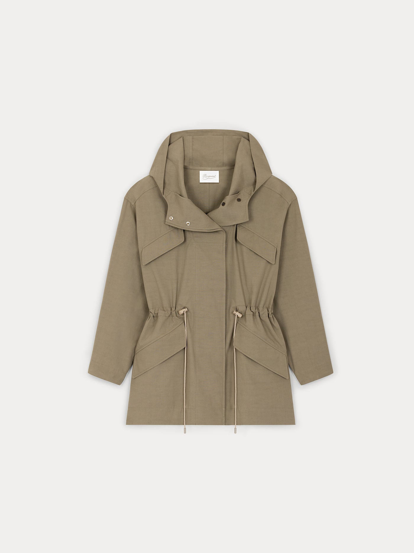 Cotton safari jacket with stand-up collar