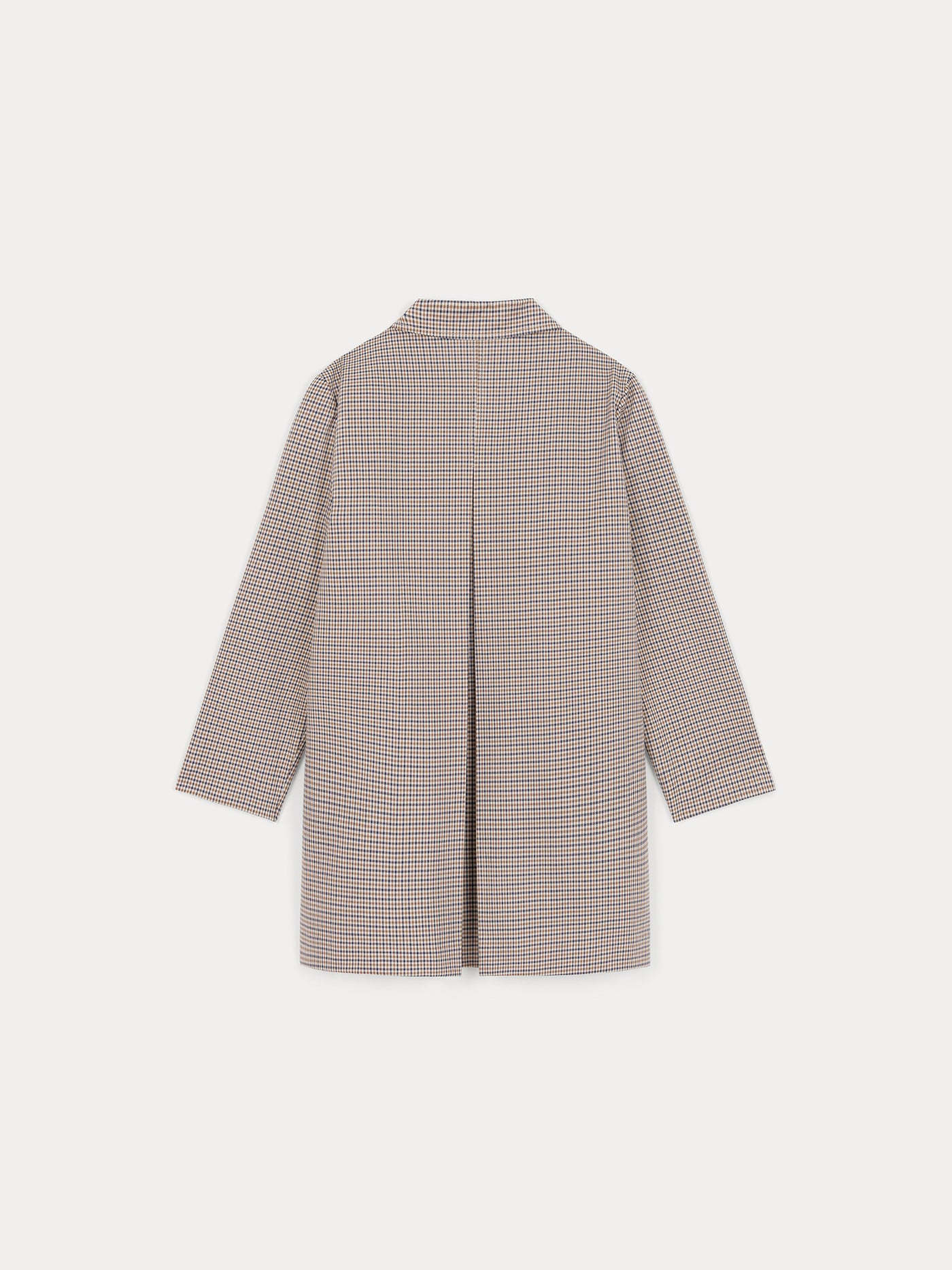 A-line four-button houndstooth coat