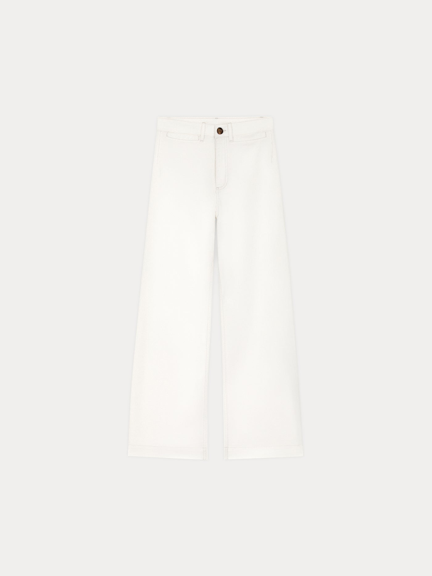 Mittelhohe, ausgestellte Jeans „Bristol“ aus weißem Denim