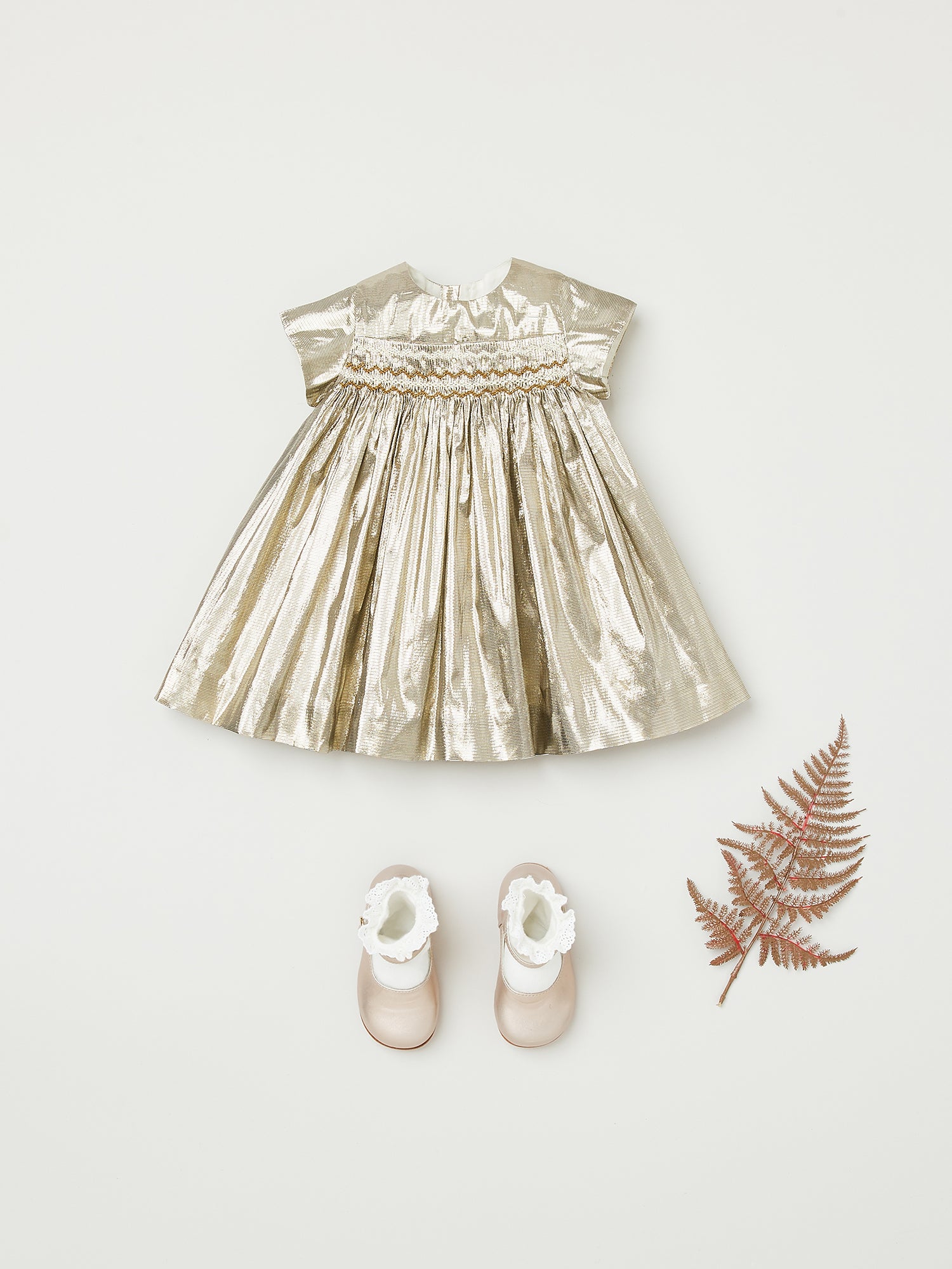 Maruska Smocked Dress gold • Bonpoint